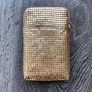 Eye Catching Japanese Silk Gold Pouch. 5” x 3”